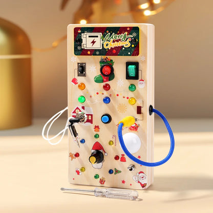 Kids Early Education Toys Electronic Led Light Baby Wooden Sensory Busy Board Montessori  For Toddler Christmas Gifts