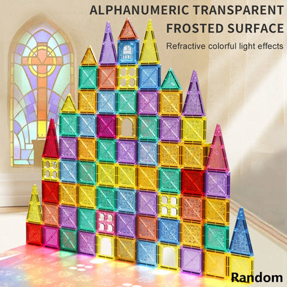 Colorful 3D creative educational magnetic brick building blocks, children's DIY fine motor skills magnetic pieces, suitable for