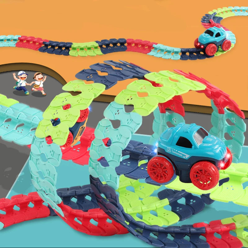 LED Flexible Racing Track Car Set