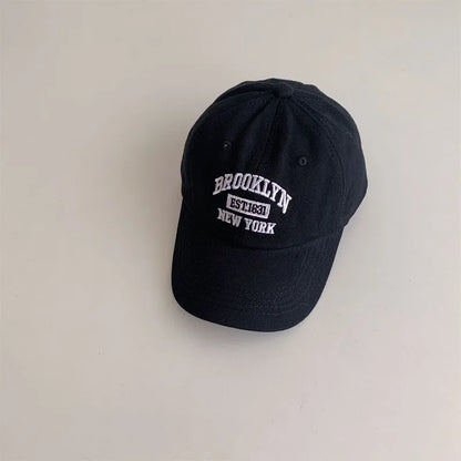 Letter Embroidery Baby Baseball Cap Solid Color Adjustable Toddler Boys Girls Snapback Hat Casual Kids Cotton Duck Tongue Caps