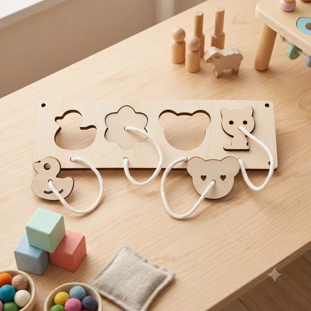 DIY Montessori Busy Board Accessories Set Wooden Sensory Activity Toys Gear Switch LED Light Drum Beads Educational Learning Toy