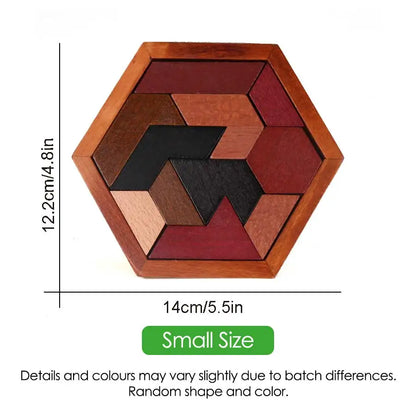 1pcs Wooden Puzzles Educational Toys For Children Kids Preschool Tangram Board Brain IQ Test Game Montessori Toys Gifts