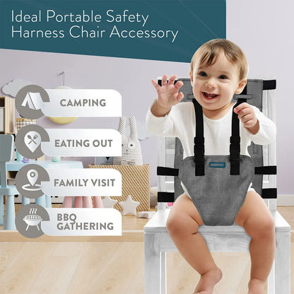 Portable Baby High Chair Safety Seat Harness for Toddler, Baby Travel Essential Easy High Booster Seat Cover for Infant Eating