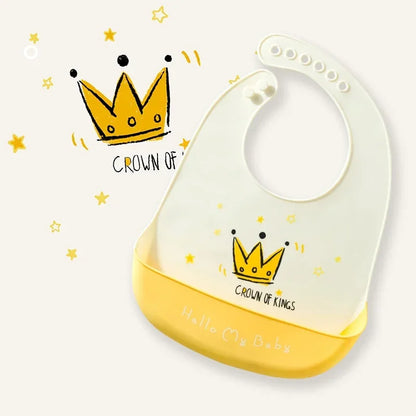 Waterproof Baby Bibs Baby Stuff Cute Cartoon Animal Printed Kids Bib Girl Boy Adjustable Soft Silicone Bib Baby Feeding Stuff