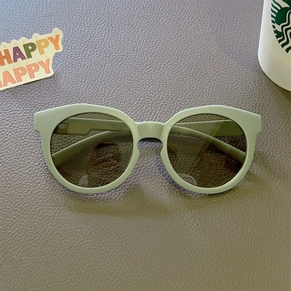 2025 New Kids Cute Checker Panel Color Round UV400 Sunglasses Baby Girls Outdoor Sun Protection Sunglasses Children Sun Glasses