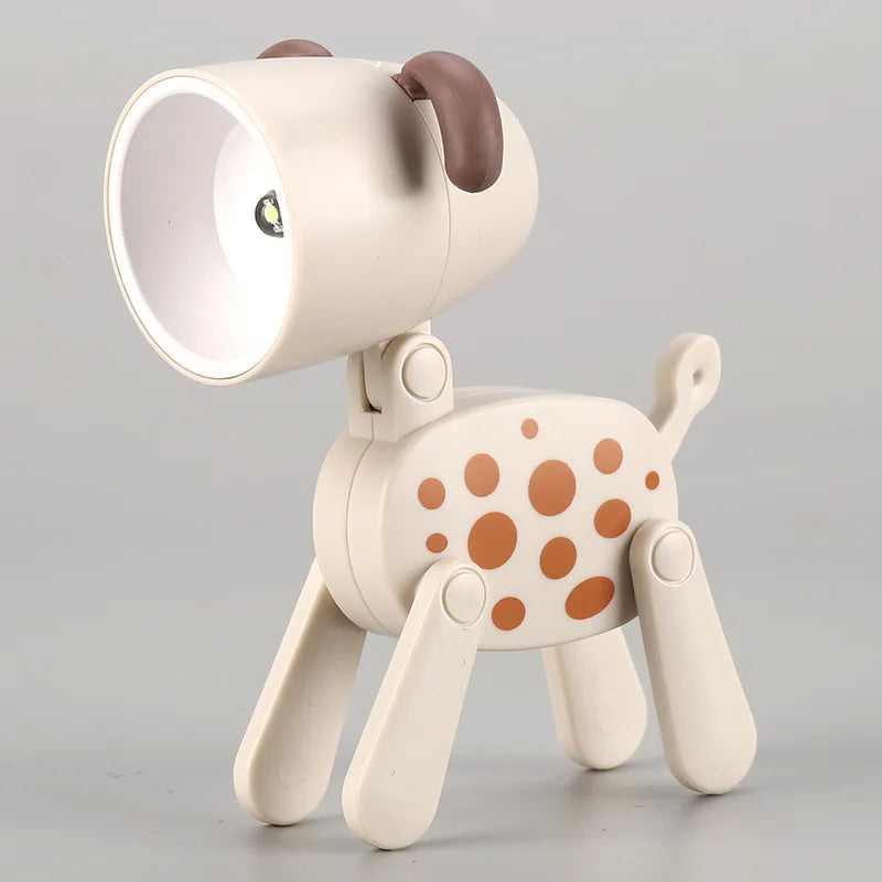 Mini Led Night Lights Folding Desk Lamp Cartoon Cute Pet Dog Deer Shape Nightlights Adjustable Kids Bedroom Bedside Decor Gift