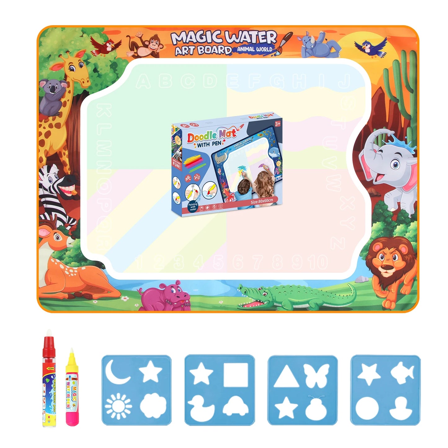 Magic Water Drawing Mat Coloring Doodle Mat with Magic Pens Montessori Toys Painting Board Educational Toys for Kids Gifts