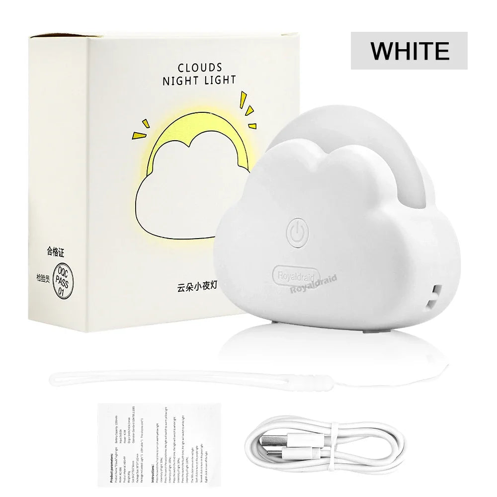 Hot Sales Cute Cloud Night Light Mini USB Wireless Adorable Cloud Shape LED Night Light For Bedroom Baby Children Creative Gift