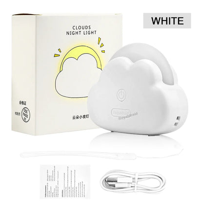 Hot Sales Cute Cloud Night Light Mini USB Wireless Adorable Cloud Shape LED Night Light For Bedroom Baby Children Creative Gift