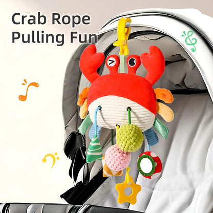 Baby Toy Bed Bell - Crab Jiggling Joy Bed Hanging Rattle for Soothing Baby Stroller Pendant for Holiday Gift