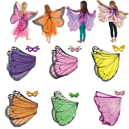 Kids Butterfly Wings Shawl Costume Cape