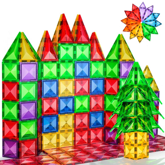 Magplayer Magnetic Building Blocks Construction Strong Magnet Tiles Children Montessori Educational Toys for Kids Christmas Gift