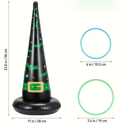 Halloween Ring Toss Game with Inflatable Witch Hat