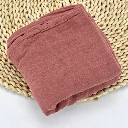 120x120cm Bamboo Cotton Baby Swaddle Bedding Bath Towel Infant Wrap Gauze Muslin Blankets Breathable For Newborn Baby Dropship