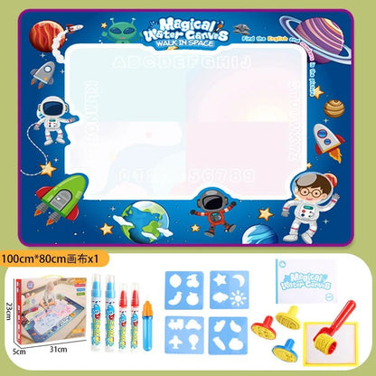100x80CM Magic Water Drawing Mat with Reusable Magic Pens Montessori Painting Board for Doodling Educational Toys and  Gifts