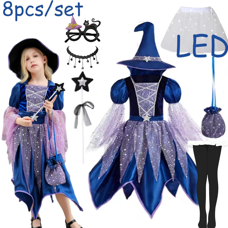 Halloween Witch Costume Dress for Girls