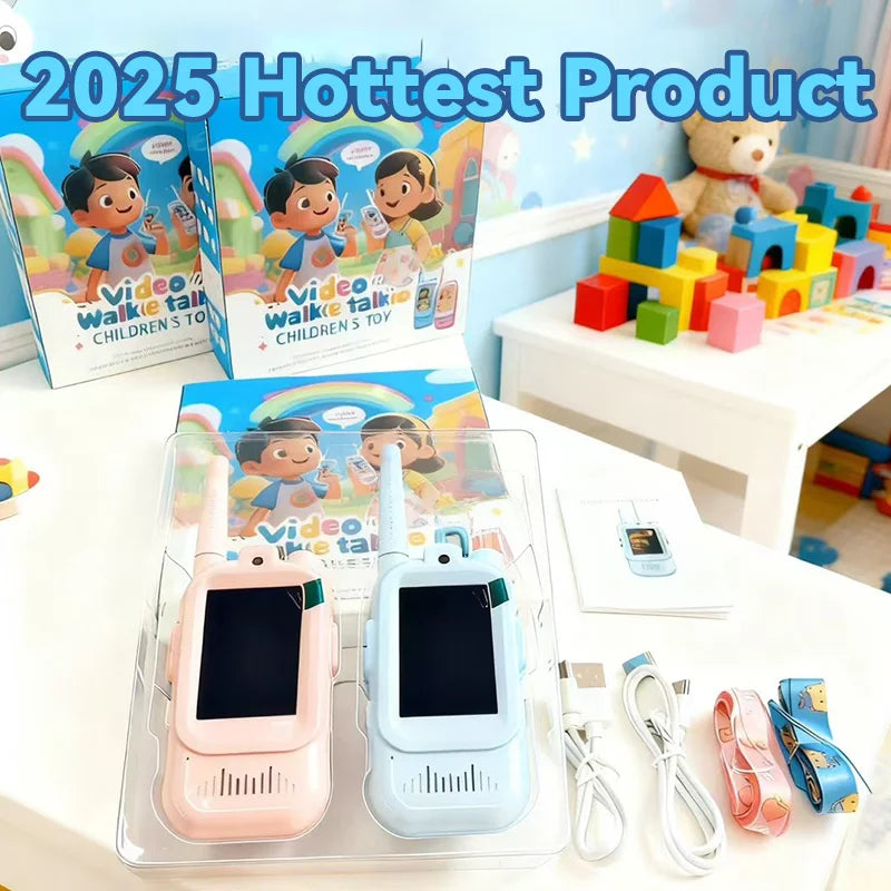 Set of 2 PCs Kids Video Walkie Talkie Toy with HD Camera - Pink and Blue