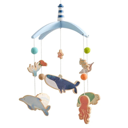 Baby Rattle Toy Bed Bell Bracket Wooden Mobile 0-12 Months Newborn Crochet Bed Bell Hanging Toys Holder Bracket Infant Crib Gift