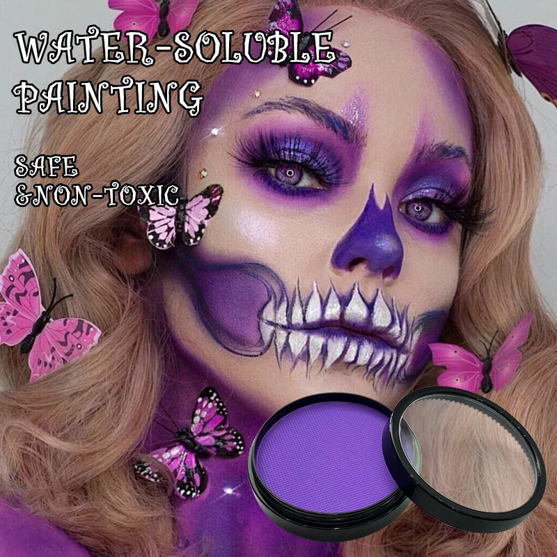 Water Activated Face & Body Paint - 6 Colors with Brush