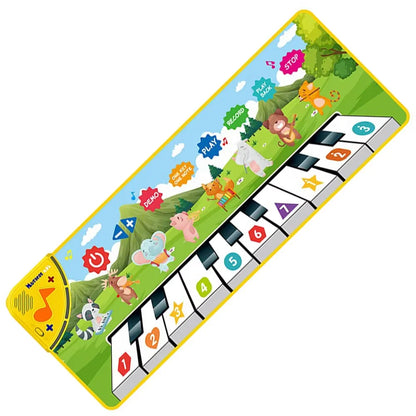 Kids Musical Piano Mat Toddlers Floor Keyboard Dance Mat with 8 Animal Sounds Baby Mat Musical Carpet Educational Toy Kids Gifts