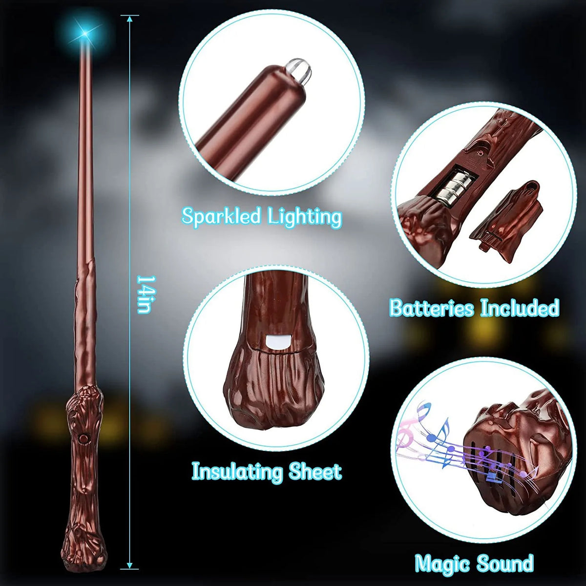 Light-Up Wizard Wands with Sound - 10 Piece Set