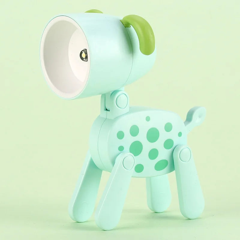 Mini Led Night Lights Folding Desk Lamp Cartoon Cute Pet Dog Deer Shape Nightlights Adjustable Kids Bedroom Bedside Decor Gift