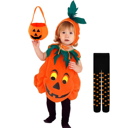 Kids Pumpkin Costume with Hat for Boys & Girls