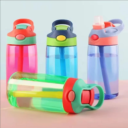 480ml Water Bottle With Straw Kids Girls Portable Travel Bottles Gym Sports Fitness Cup Summer Cold Water Juice Drinking Bottle