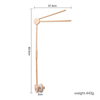 Baby Rattle Toy Bed Bell Bracket Wooden Mobile 0-12 Months Newborn Crochet Bed Bell Hanging Toys Holder Bracket Infant Crib Gift