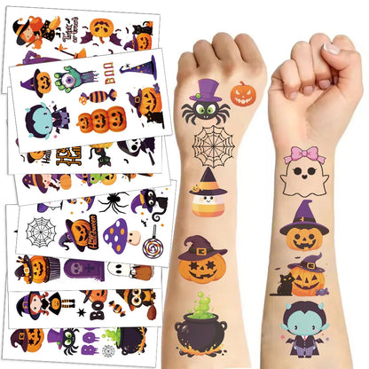 Halloween Pumpkin Temporary Tattoo Stickers - 10 Sheets