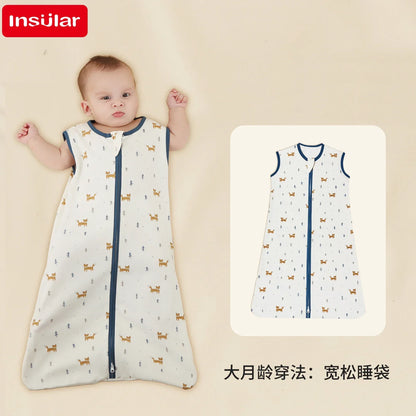 Baby Sleeping Bag For Newborn Summer Thin Soft Cotton Boys Girls Wrap Sleepwear 0-3M Adjustable Breathable Baby Swaddle Blanket