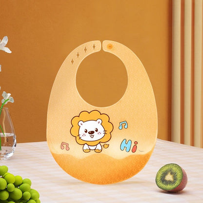 Waterproof Baby Bibs Baby Stuff Cute Cartoon Animal Printed Kids Bib Girl Boy Adjustable Soft Silicone Bib Baby Feeding Stuff