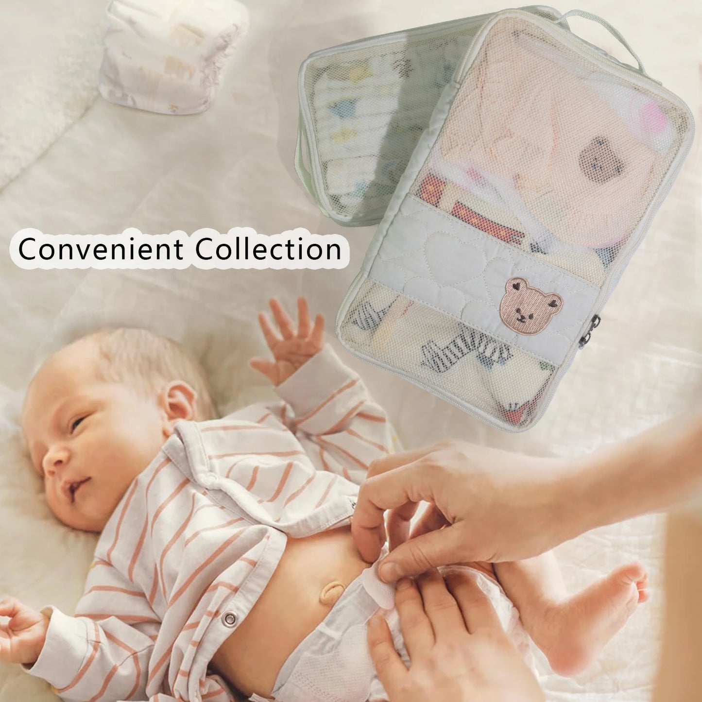 Travel diaper bag bag, waterproof portable diaper bag for baby clothes, mother toiletries bag, suitable for travel mommy bag