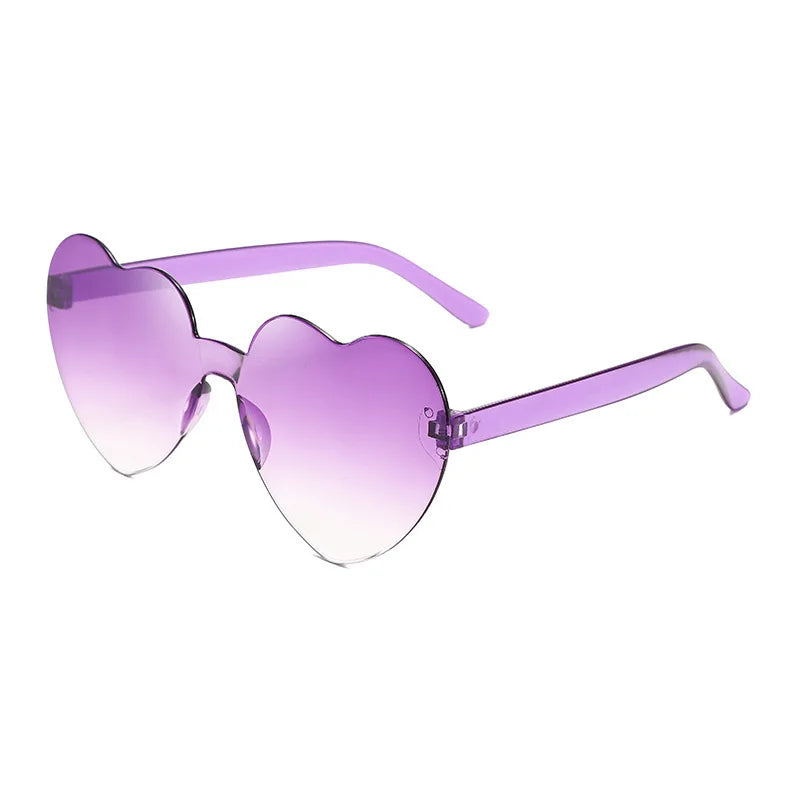 Free shipping 2023 Candy color heart shape ocean personality Frameless Children's Sunglasses Fashion Candy Love Sunglasses
