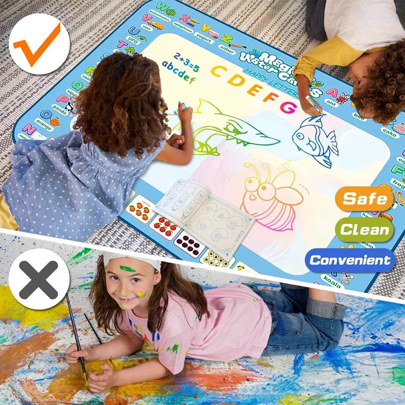 Colorful Water Doodle Mat Drawing Mat For Kids Toddlers Montessori Educational Toys For Children Age 3 4 5 6 7 8 Boys Girls Gift