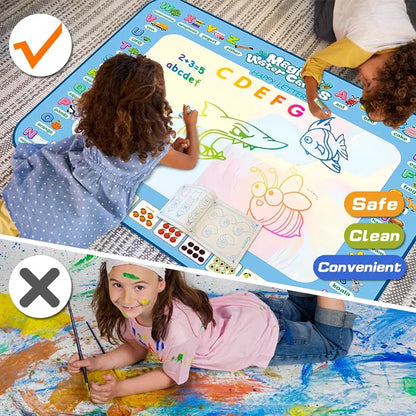 Colorful Water Doodle Mat Drawing Mat For Kids Toddlers Montessori Educational Toys For Children Age 3 4 5 6 7 8 Boys Girls Gift