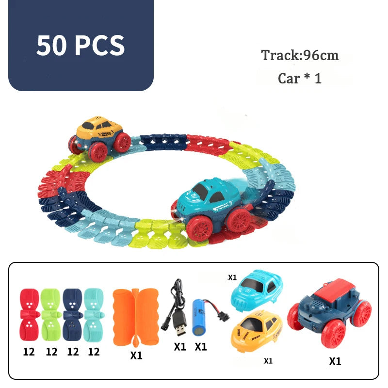 LED Flexible Racing Track Car Set