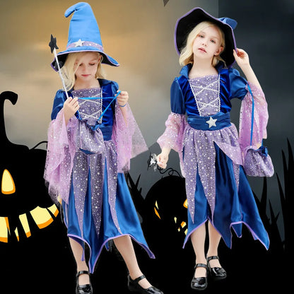 Halloween Witch Costume Dress for Girls