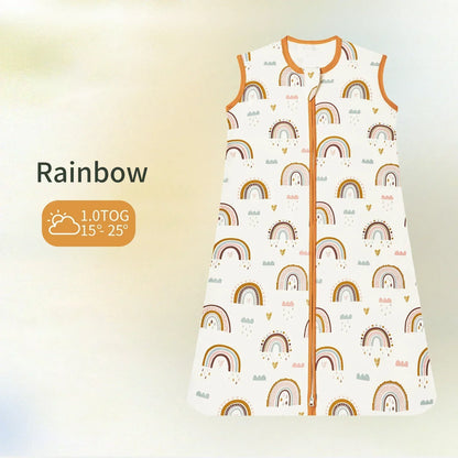 Baby Sleeping Bag Newborn Baby Anti-shock Sleeping Bag Pajamas Baby Pajamas Light Zipper Crawling Suit Anti-kick Cartoon Animal