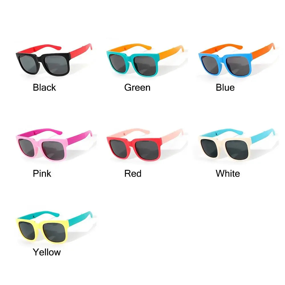 Square Frame Kids Sunglasses Fashion UV 400 Outdoor Foldable Sunglasses Children Eyewear for Toddler Boys and Girls
