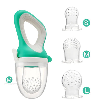 SAIDAH Infant Baby Food Fruit & Vegetable Feeder with Medium Mesh Bag Food Grade Liquid Silicone Yummy Nourishment Feeding