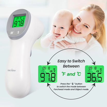 Sejoy Infrared Digital Thermometer Forehead Ear Body Fever Termometre Multi-function Non-contact Temperature Measurement Device