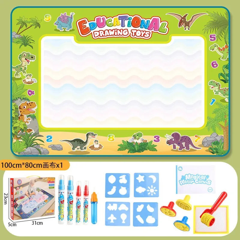 100x80CM Magic Water Drawing Mat with Reusable Magic Pens Montessori Painting Board for Doodling Educational Toys and  Gifts