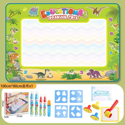 100x80CM Magic Water Drawing Mat with Reusable Magic Pens Montessori Painting Board for Doodling Educational Toys and  Gifts