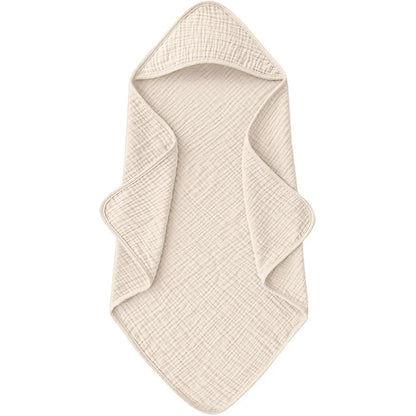 1PC Muslin Hooded Baby Towels Ultra-Soft Cotton Absorbent Baby Bath Towels with Hood for Newborn Baby Infant 30x30in