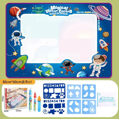 100x80CM Magic Water Drawing Mat with Reusable Magic Pens Montessori Painting Board for Doodling Educational Toys and  Gifts