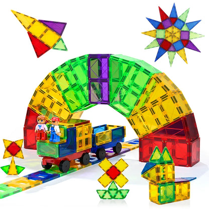 Magplayer Magnetic Building Blocks Construction Strong Magnet Tiles Children Montessori Educational Toys for Kids Christmas Gift