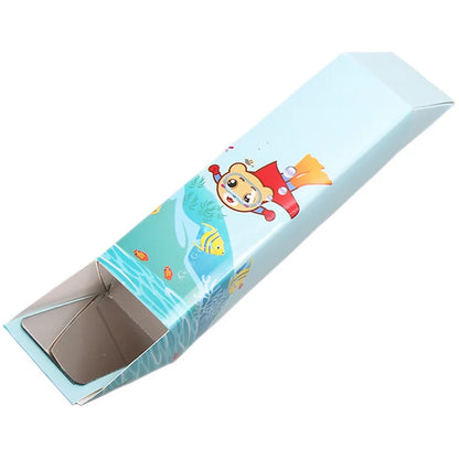Blue periscope with cartoon design featuring a child and fish, made for DIY science experiments.