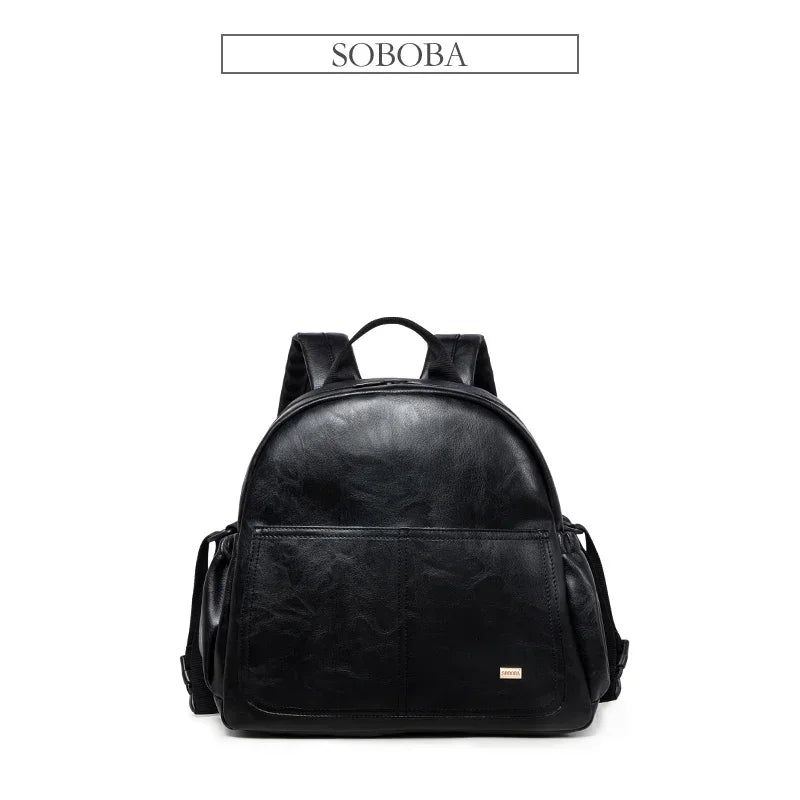 Soboba Large Capacity Solid Diaper Bag with Backpack Straps for Fashionable Mothers – Waterproof Nappy Changing Bag