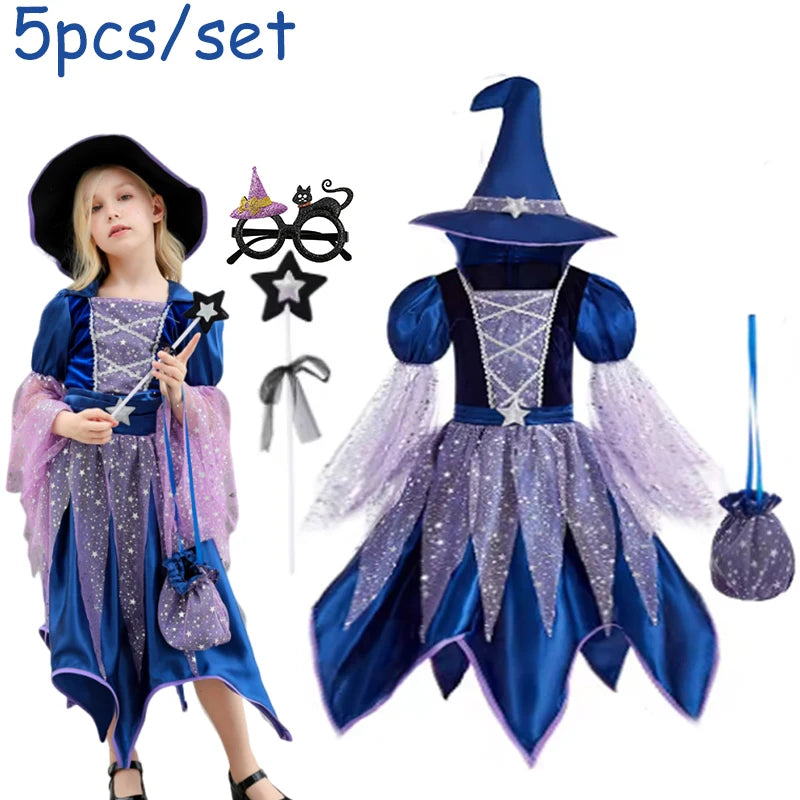 Halloween Witch Costume Dress for Girls
